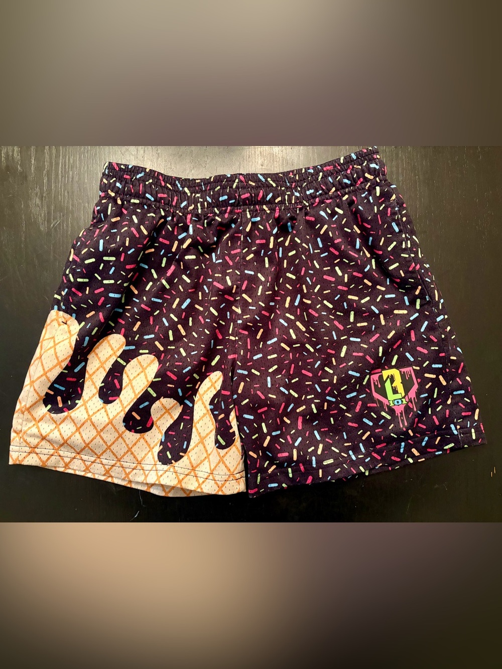 Baseball Lifestyle Ice Cream Youth Shorts Size YL Midnight Sundae
